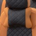  
Подушки под шею "Экокожа Ромб": Оранжевый+Черный